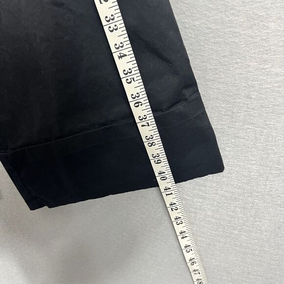 ST. JOHN Pants Size 14 Black High rise Wide Leg Rolled Cuff Carpenter - Picture 13 of 16
